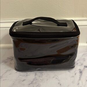 Vera Bradley 4 Piece Cosmetic Organizer Black Clear Bag